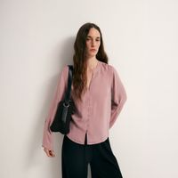 Blusa Mujer Sfera Fluida Botones Rosa Claro