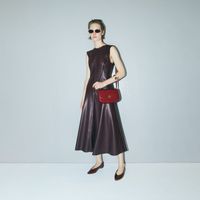 Vestido Mujer Sfera Efecto Piel Midi Burdeos