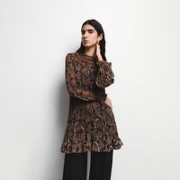 Vestido Mujer Sfera Plisado Mini Negro