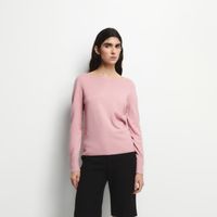 Jersey Punto Mujer Sfera Cuello Barco Rosa Oscuro