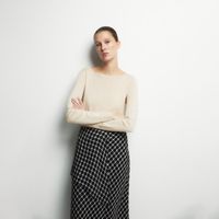 Jersey Punto Mujer Sfera Cuello Barco Beige