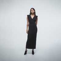 Polo Mujer Sfera Escote Pico Hombreras Negro