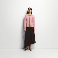 Chaqueta Punto Mujer Sfera Boton Dorado Rosa Oscuro