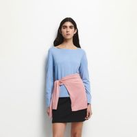 Jersey Punto Mujer Sfera Cuello Barco Azul