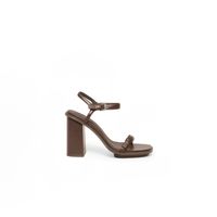 Sandalias Mujer Sfera Sandalia Tacon Hebilla Casual Marrón