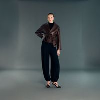 Casaca Mujer Sfera Solapa Cruzada Chocolate