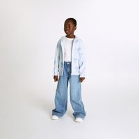 Polera Niña Sfera Abierta Aop Azul Claro