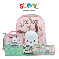 Set Mochila + Lonchera + Cartuchera Ranger Oficio Eva Con 2 Bolsillos 3D Pochacco