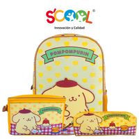 Set Mochila + Lonchera + Cartuchera Kombat Oficio 1 Bolsillo Pvc Pompompurin