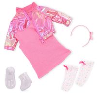 Outfit Deluxe Casaca Rosa Brillante