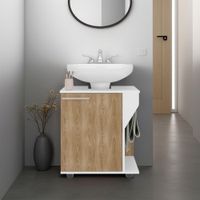 Mueble Para Lavamanos Phillips Blanco Y Fresno