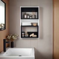 Mueble Auxilar Muro Baño Eco Blanco Y Wengue