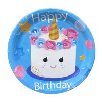 Set de 10 Platos Desechables Hb Unicornio 17cm