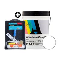 COMBO Pintura Latex American Colors Mate Bl 4 gl + Kit Pintor Tekno de Polipropileno/Acero Bl