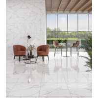 Piso Cerámico Marmolizado Auora Bianca 60x60cm 1.80m2 - Calidad Comercial