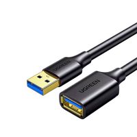 Cable de Extensión USB 3.0 Ugreen Macho a Hembra 3M Alta Velocidad Negro 30127