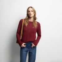 Jersey Punto Mujer Sfera Rayas Cintas Mx Color Rosa Oscuro