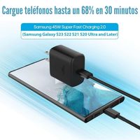Cargador de Pared Samsung EP-T4511XBEGUS 45W Eco con Cable USB-C Carga Rápida Negro