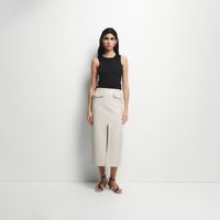 Falda Mujer Sfera Etnica Cremalleras Gris Crudo