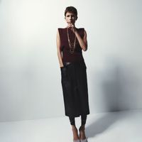 Falda Mujer Sfera Tubo Cremallera Negro