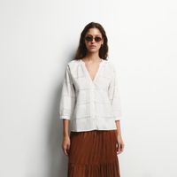 Blusa Mujer Sfera Chambray Basica Mx Blanco