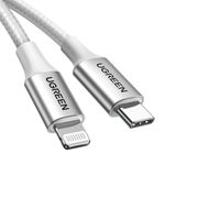 Cable USB-C a Lightning Ugreen Trenzado 1M Plata 70523