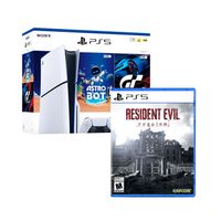 Consola PlayStation 5 Slim Bundle Astro Bot + Gran Turismo 7 + Resident Evil Requiem