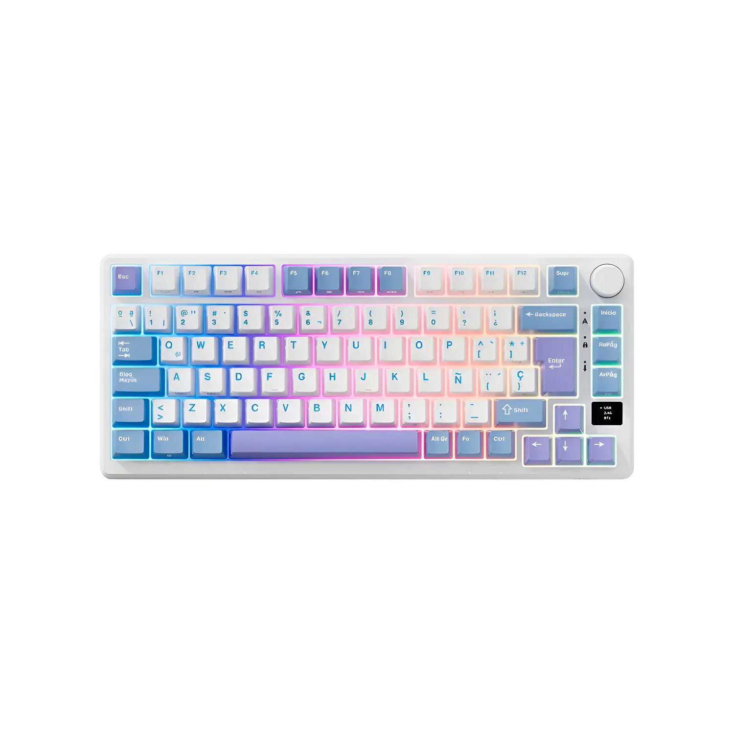 Teclado Gamer Royal Kludge RK M75 Inalámbrico Taro Milk K Silver Switch