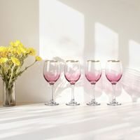 Set X4 Copa Vidrio Rosado Mar
