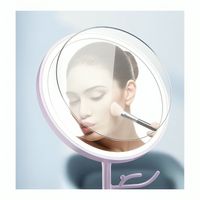 Organizador de Joyas Maquillaje Accesorios Dos Capas 7 Divisiones Superiores Espejo Táctil Tricolor