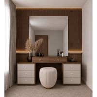 Tocador Moderno Kyoto TU MESITA con Espejo XL y Wallpanel Listonado Catania y Capri