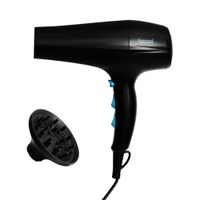Secador De Pelo Ionico Con Difusor y Boquilla Bezel BHR-003 Negro