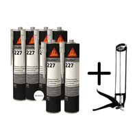 PACK X6 ADHESIVO PARA CARROCERIA SIKAFLEX 227 (BLANCO) X 300ML + APLICADOR SIMPLE