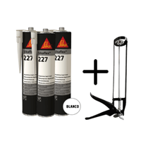 PACK X3 ADHESIVO PARA CARROCERIA SIKAFLEX 227 (BLANCO)  X 300ML + APLICADOR SIMPLE
