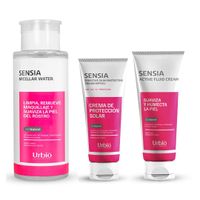 Crema Facial + Fotoprotector + Agua micelar Sensia para piel sensible