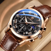 Reloj BINBOND para Hombre - Elegante - Marrón Cuero