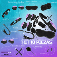 Kit Sado Bondage Bdsm Para Parejas - 10 Piezas Sexuales - Morado