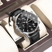 Reloj BINBOND para Hombre - Elegante - Negro Cuero