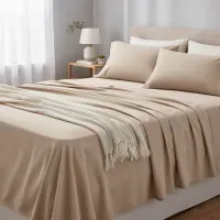INTERIOTEX Sábanas Premium Algodón Bramante 144 Hilos King Size INTX0019