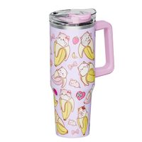 Mug Termo Bananya Gatitos Gabby Chibi con asa 1200 ML