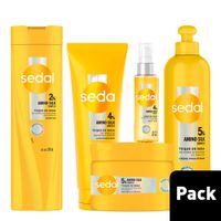Pack SEDAL Toque de Seda: Shampoo 340ml + Acondicionador 250ml + Crema para Peinar 300ml + Crema de Tratamiento 300g + Sérum + Óleo 60ml