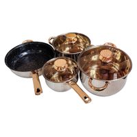 Juego de 7pcs ollas y sarten con tapas acero inoxidable
