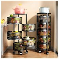 Estante Organizador de Verduras Circular Giratorio de 5 Niveles Ruedas