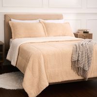 Edredon OI26 Text Chevron Ivory 2 Plazas