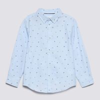 Camisa Manga Larga Para Niño Básico Oxford Mini Print Circus