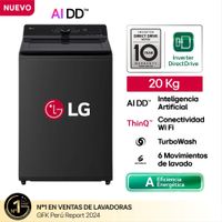 Lavadora Lg Carga Superior Wt200btx 20kg Onyx Negro