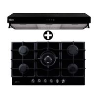 COMBO Klimatic: Cocina Empotrable Trevi 90 Negra 90cm + Campana Extractora 90cm Haarlem Negro