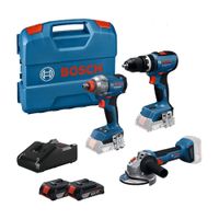 Taladro Gsb 18v-65 + Atornillador Gdx 18v-285 + Amoladora Gws 18v-8 Bosch