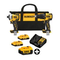 COMBO Dewalt: Taladro percutor 20V + Atornillador Brushless 2 baterías 2Ah DCK279D2B2 + Batería DCB204B3 20V Max 4.0Ah