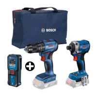 COMBO Bosch: Combo Taladro GSB 185-li + Llave de impacto GDR 18v-215 + Bolso + Medidor Láser GLM 25-23